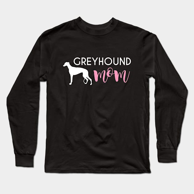 Greyhound Mom Long Sleeve T-Shirt by Craftee Designs